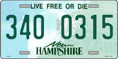 NH license plate 3400315
