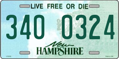 NH license plate 3400324