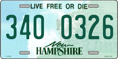 NH license plate 3400326