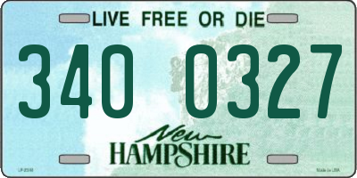 NH license plate 3400327