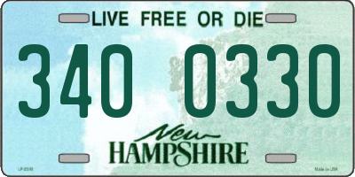 NH license plate 3400330