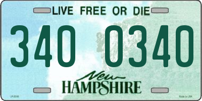 NH license plate 3400340