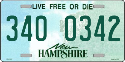 NH license plate 3400342