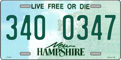 NH license plate 3400347