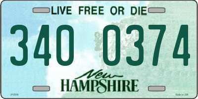 NH license plate 3400374