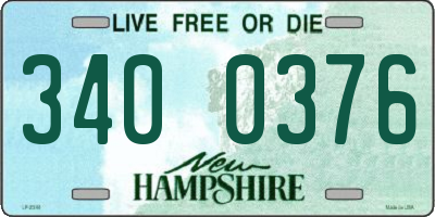 NH license plate 3400376