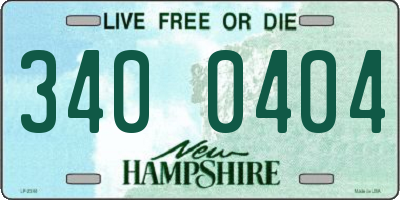 NH license plate 3400404