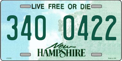 NH license plate 3400422