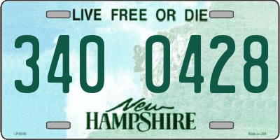 NH license plate 3400428