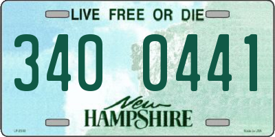 NH license plate 3400441