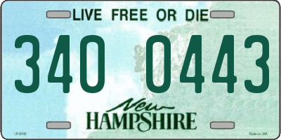 NH license plate 3400443