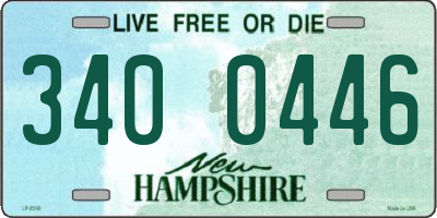 NH license plate 3400446