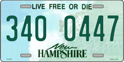 NH license plate 3400447