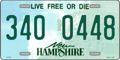 NH license plate 3400448