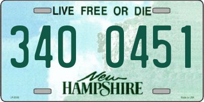 NH license plate 3400451