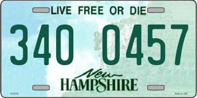 NH license plate 3400457