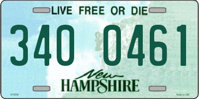 NH license plate 3400461