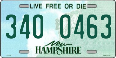 NH license plate 3400463