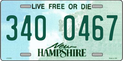 NH license plate 3400467