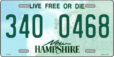 NH license plate 3400468