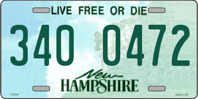 NH license plate 3400472