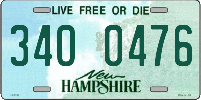 NH license plate 3400476