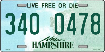 NH license plate 3400478