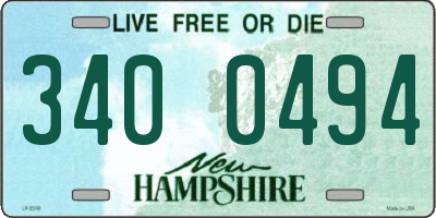 NH license plate 3400494