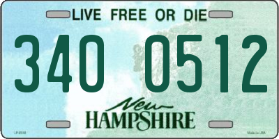 NH license plate 3400512