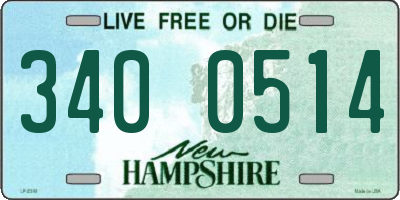 NH license plate 3400514