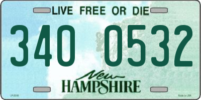 NH license plate 3400532