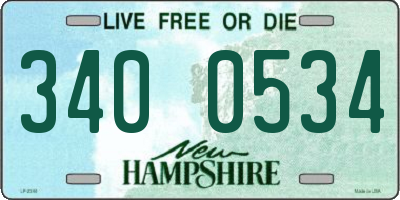 NH license plate 3400534