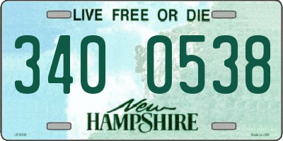 NH license plate 3400538