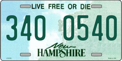 NH license plate 3400540