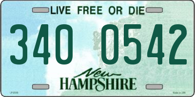 NH license plate 3400542