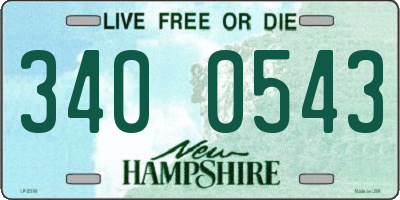 NH license plate 3400543