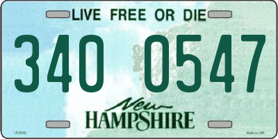 NH license plate 3400547