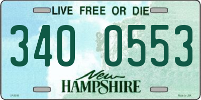 NH license plate 3400553