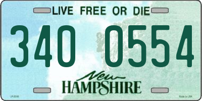 NH license plate 3400554