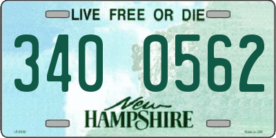 NH license plate 3400562