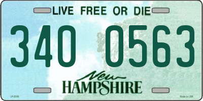 NH license plate 3400563