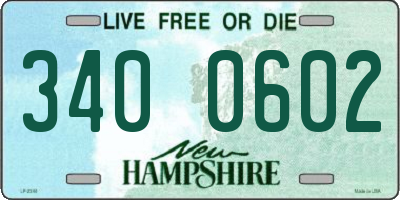NH license plate 3400602