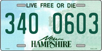 NH license plate 3400603