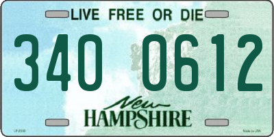 NH license plate 3400612