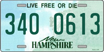 NH license plate 3400613