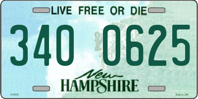 NH license plate 3400625