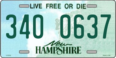 NH license plate 3400637
