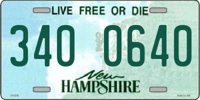 NH license plate 3400640