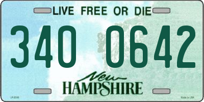 NH license plate 3400642