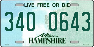 NH license plate 3400643
